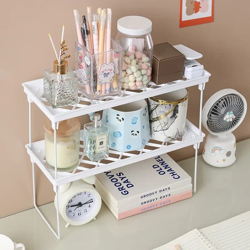 Home Closet Organizer Storage Shelf for Kitchen Rack Space Saving Makeup Organizer Wardrobe Decorative Shelves Cabinet Holders