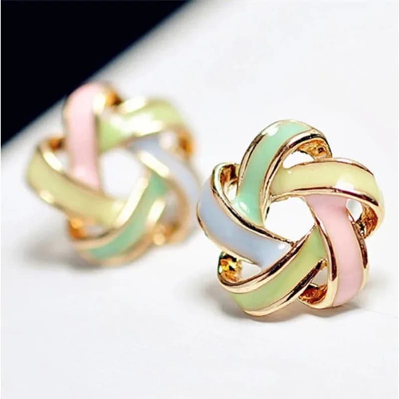 Enamel Flower Stud Earrings