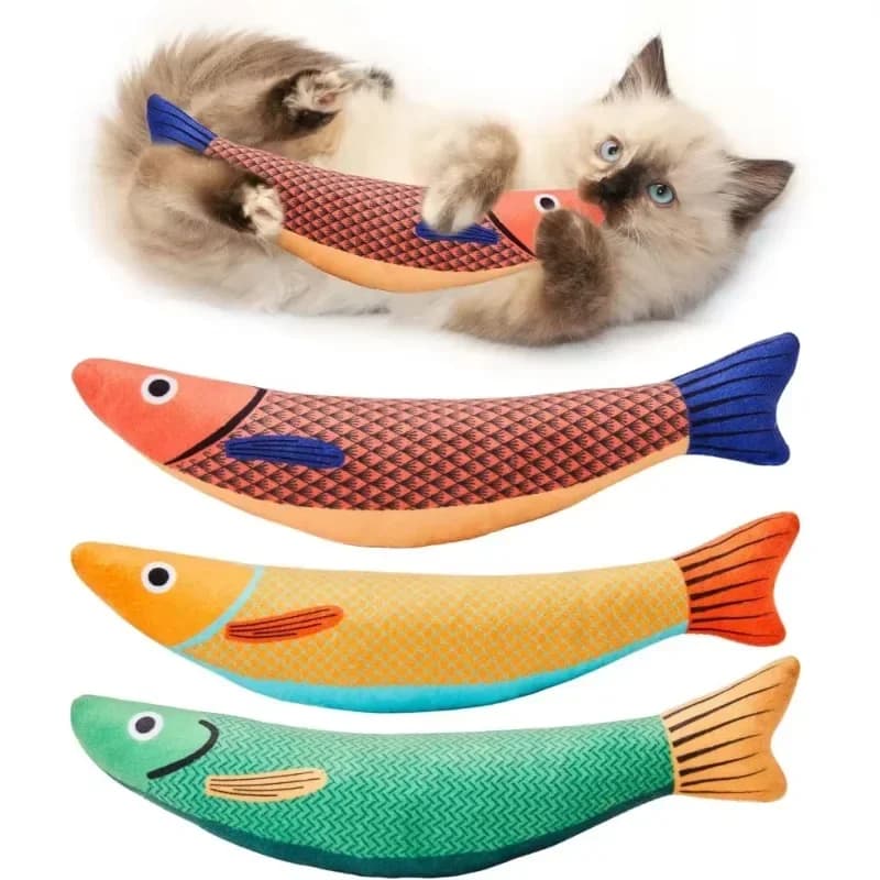 Catnip Fish Crinkle Kicker Cat Toy