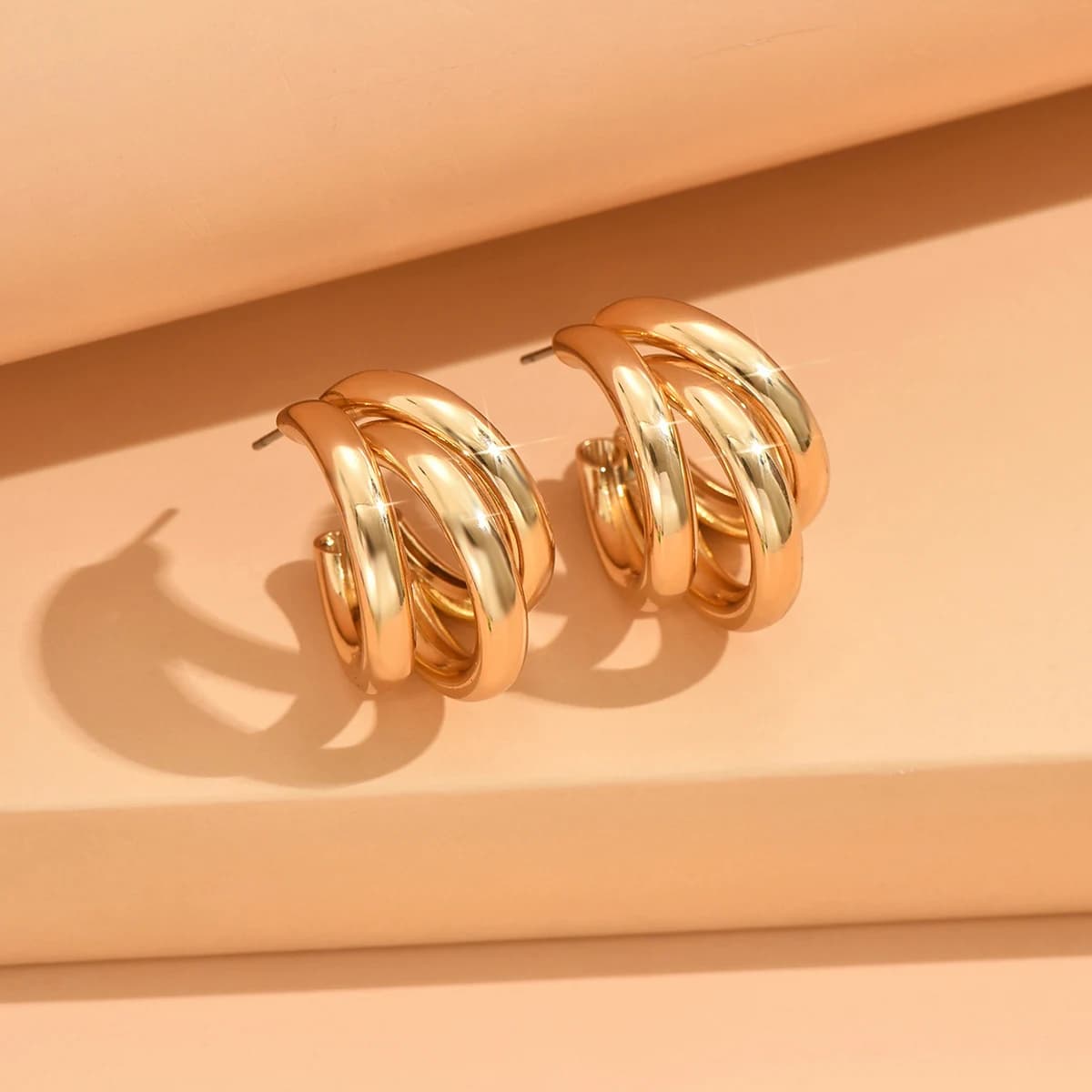 Gold Circled Hoop Earring