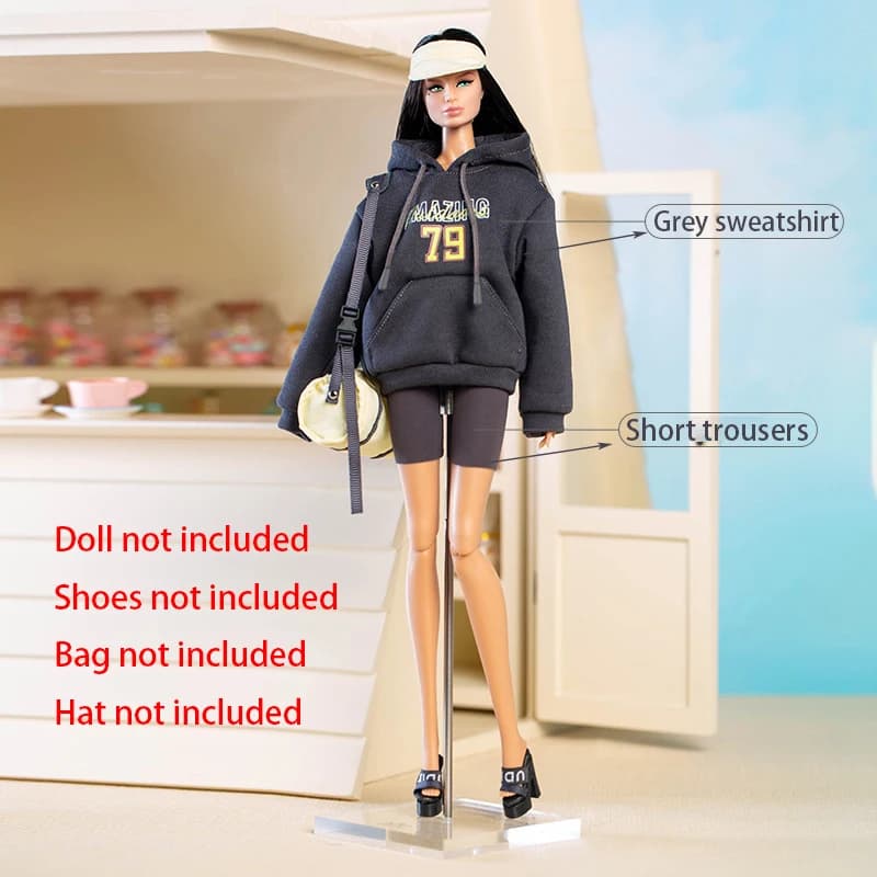 30cm Xianxian Supermodel Clothes Accessories APRES Series Sportswear Style Fashion Sweatshirt+Half Skirt+Trousers+Waistcoat Set