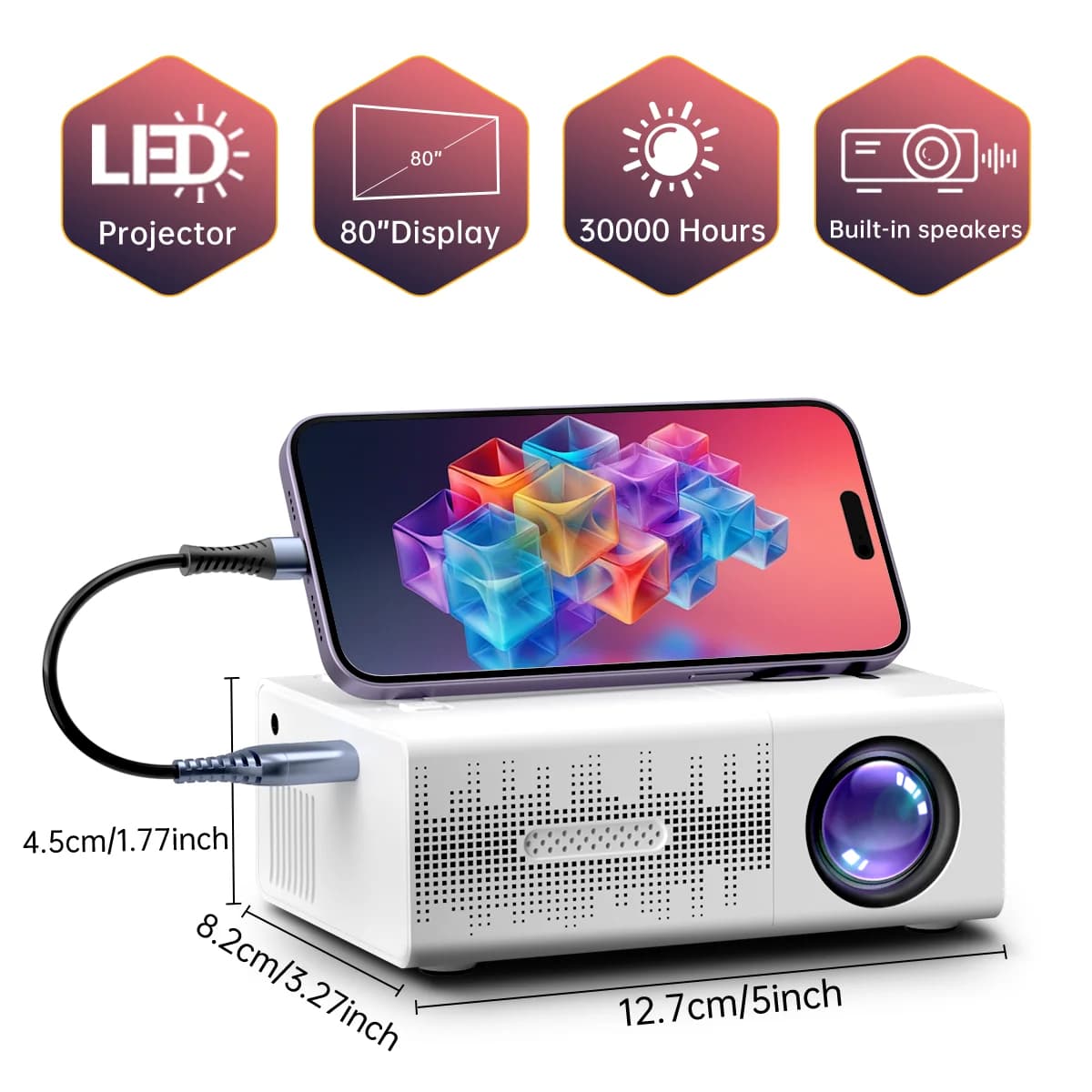 Mini Projector Z1 Manual Focus Home Theater Projector with HDMI USB AV 3.5mm Audio Projector Projecteur Vidéo