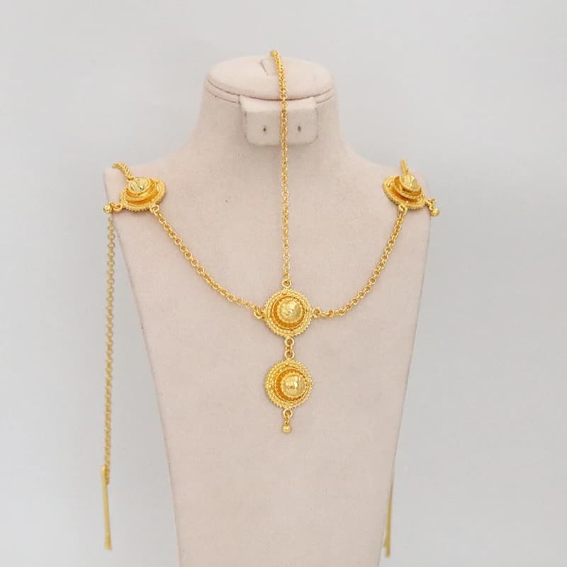 Ethiopian Women's Jewelry Set with Hairpins and Headbands