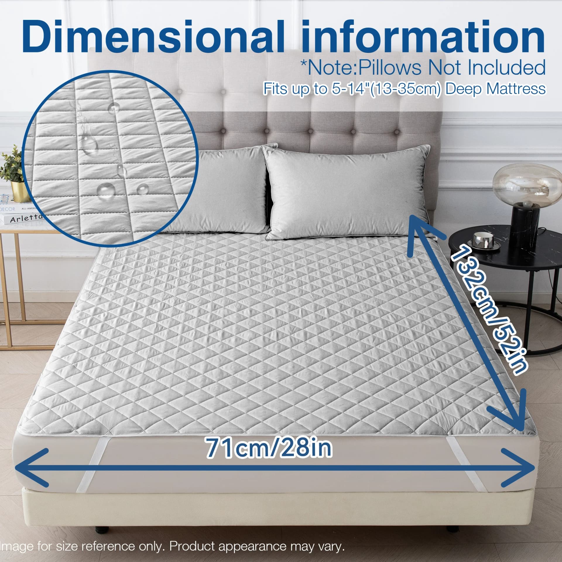 Waterproof Mattress Protector with Elastic Straps