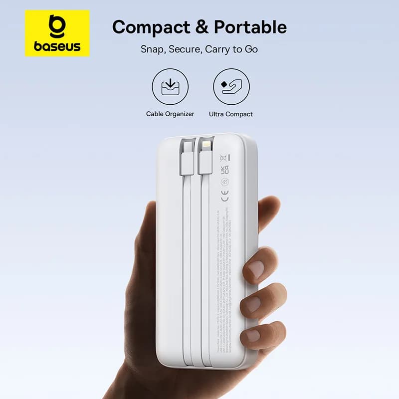 Dual Cable 20000mAh Power Bank with Fast Charging