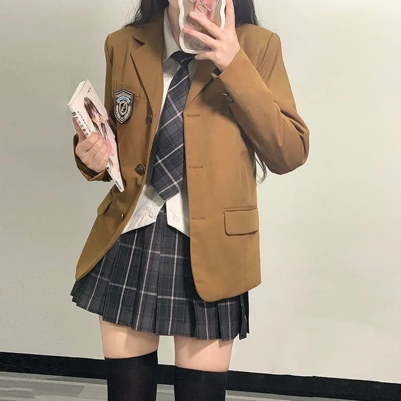 Female Student School Uniform Jacket Set