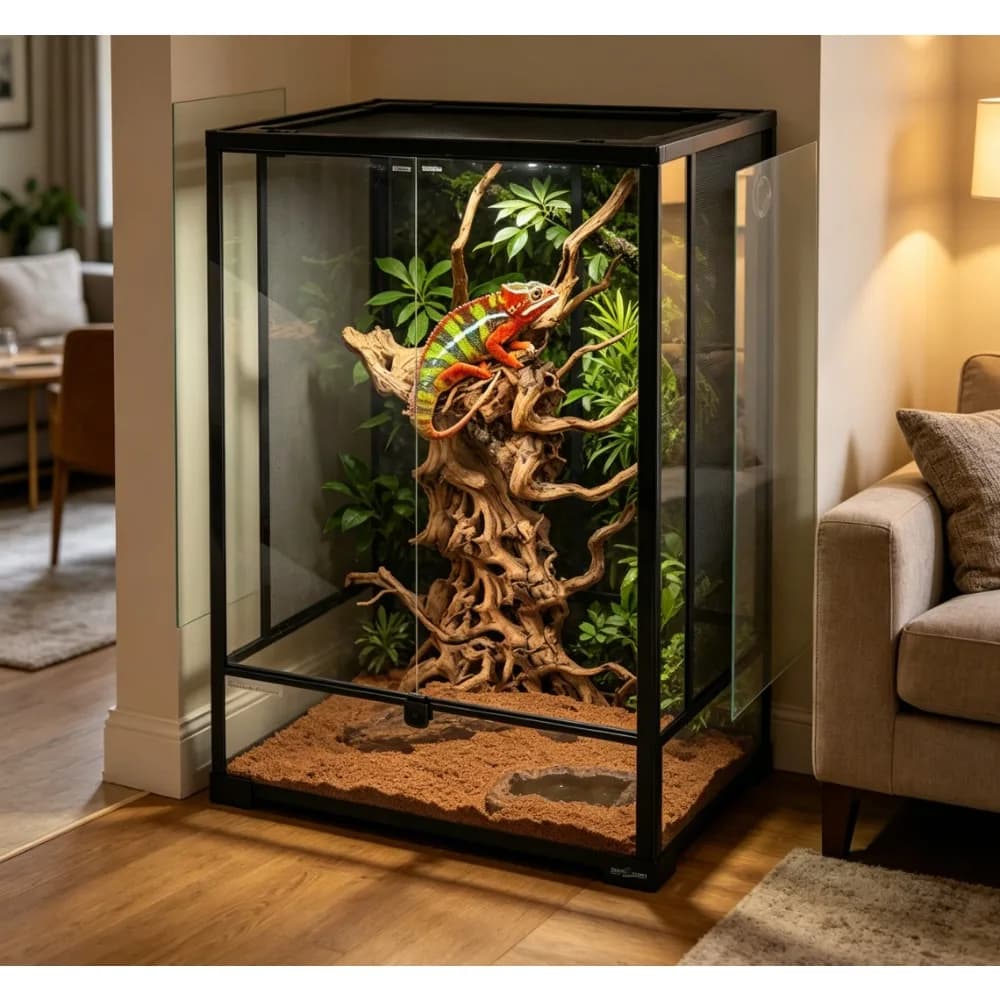 Glass Reptile Terrarium with Double Hinge Door