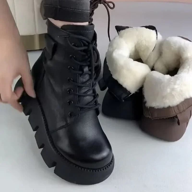 Women's Wool-Lined Winter Platform Boots