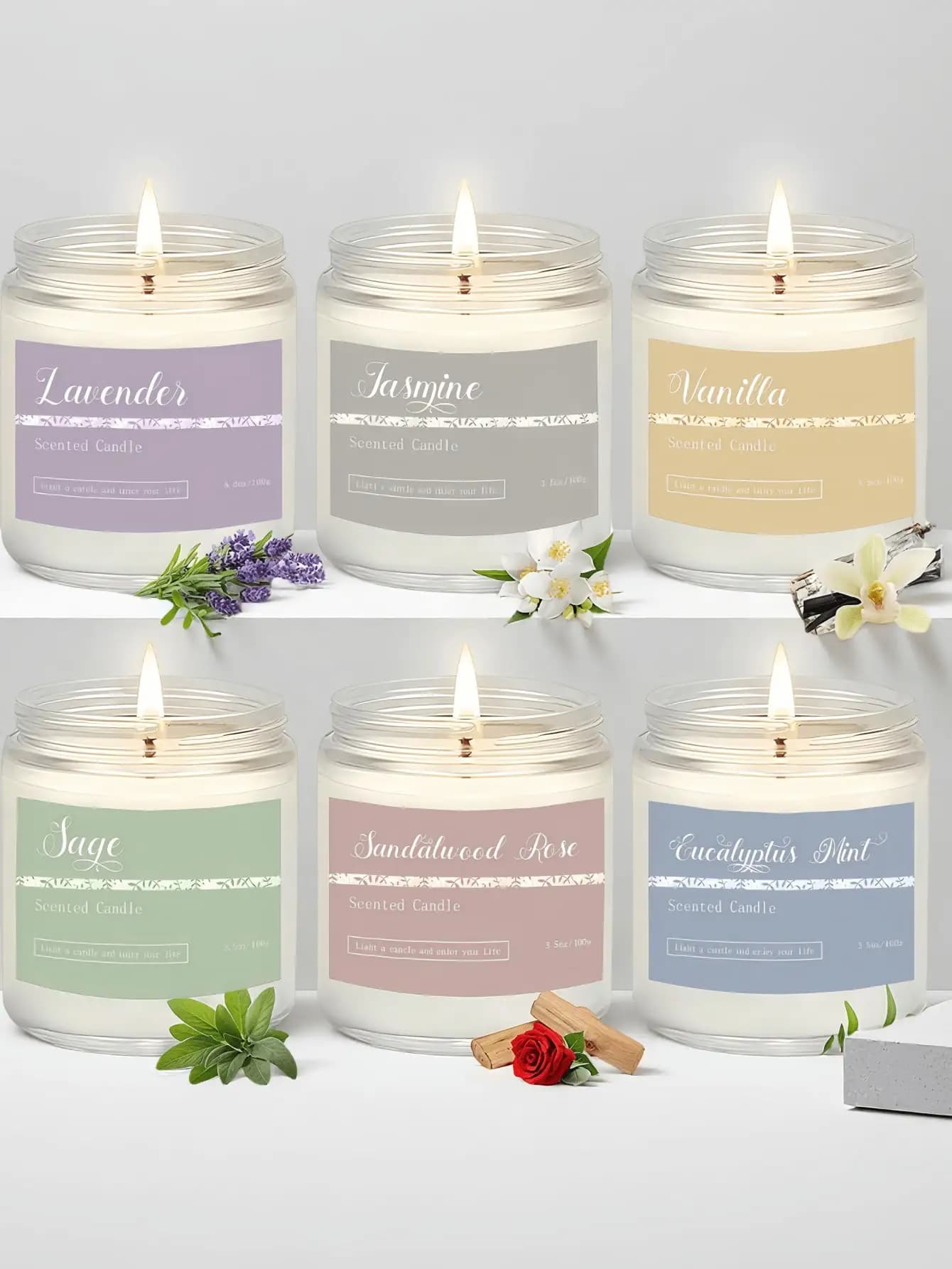Scented Candle with Essential Oil Fragrance