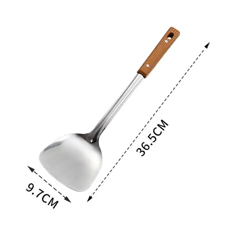Stainless Steel Wok Spatula with Wooden Handle
