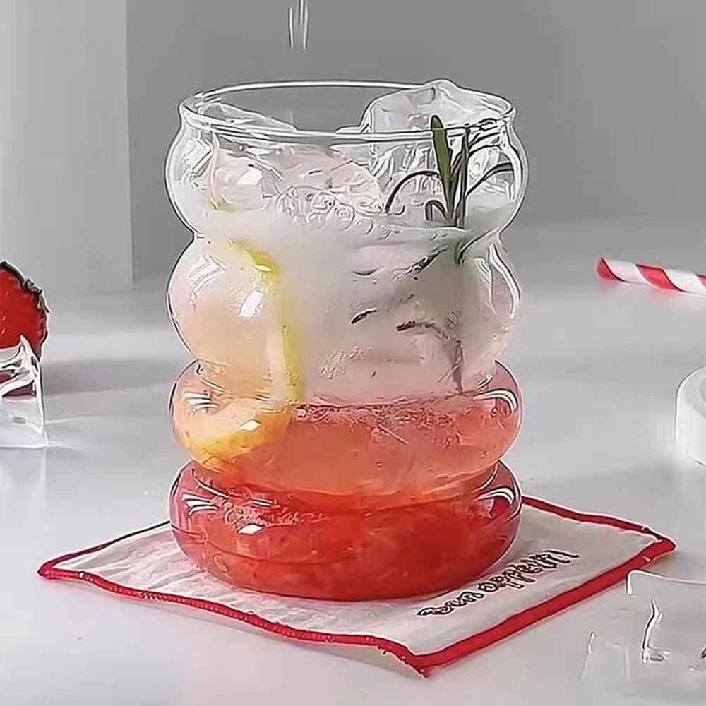 Borosilicate Glass Caterpillar Cup with Straw