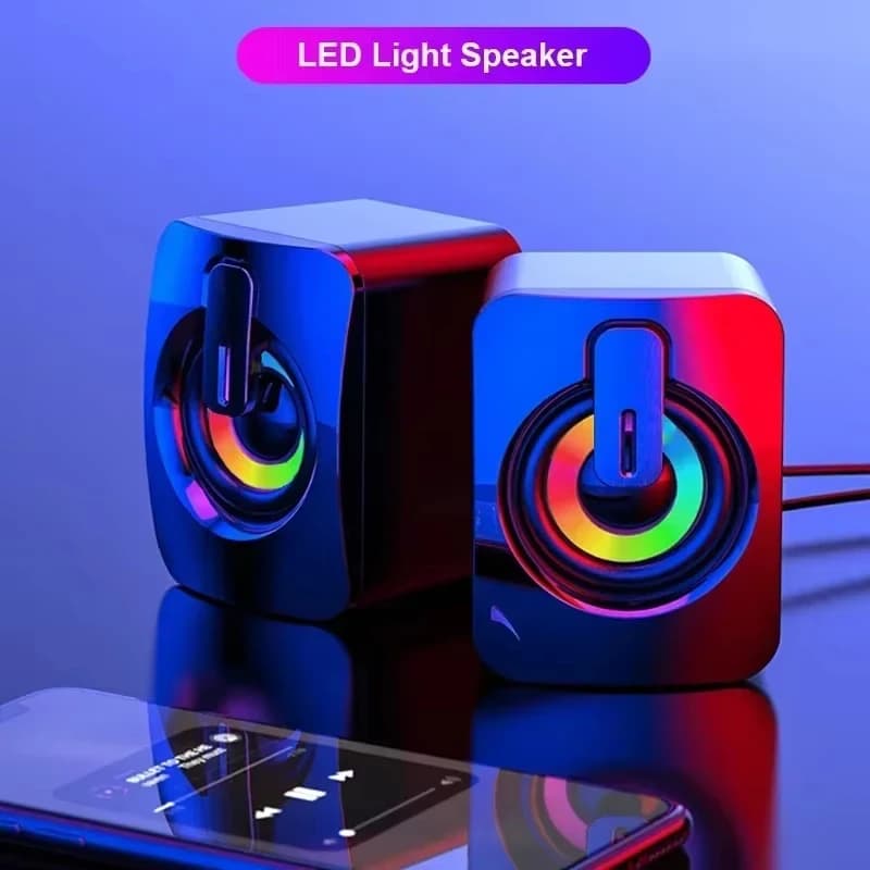 USB Desktop Speaker with Microphone and LED Light