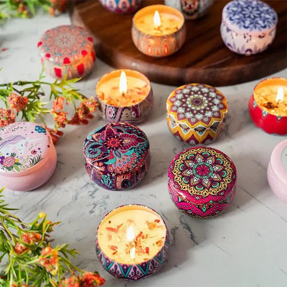 Soy Wax Scented Candle with Dried Flowers