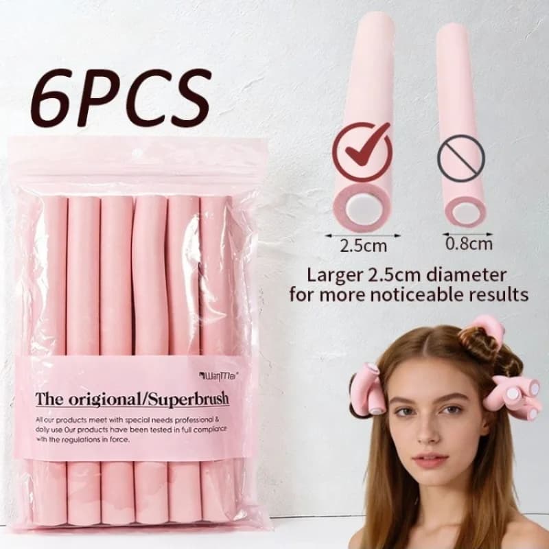 Oversized Non-Heat Curling Wands, 6-Pack