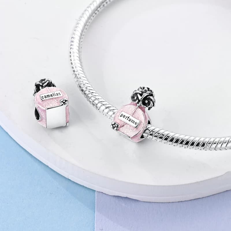 Pink Sterling Silver Charm Pendant