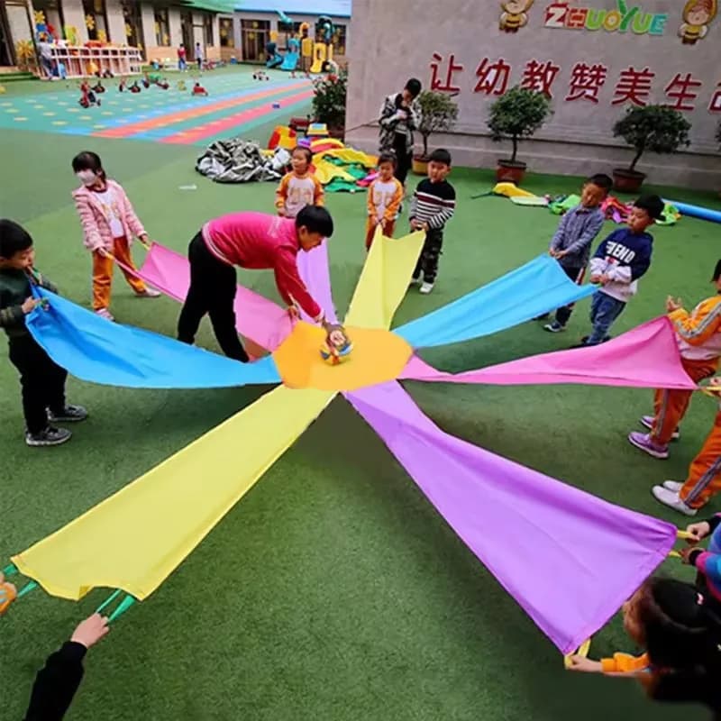 Rainbow Octagonal Play Parachute