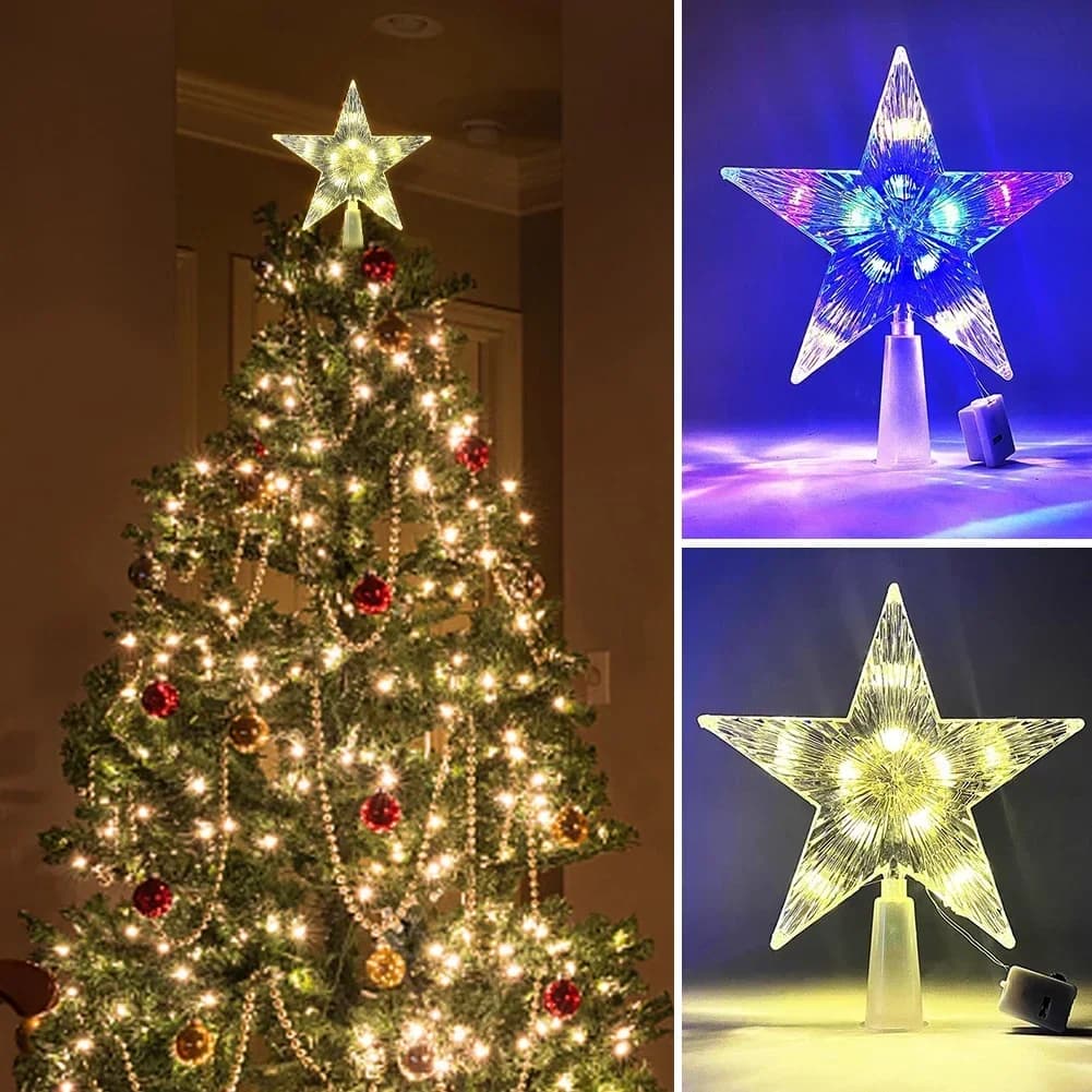 LED Christmas Tree Top Star Light