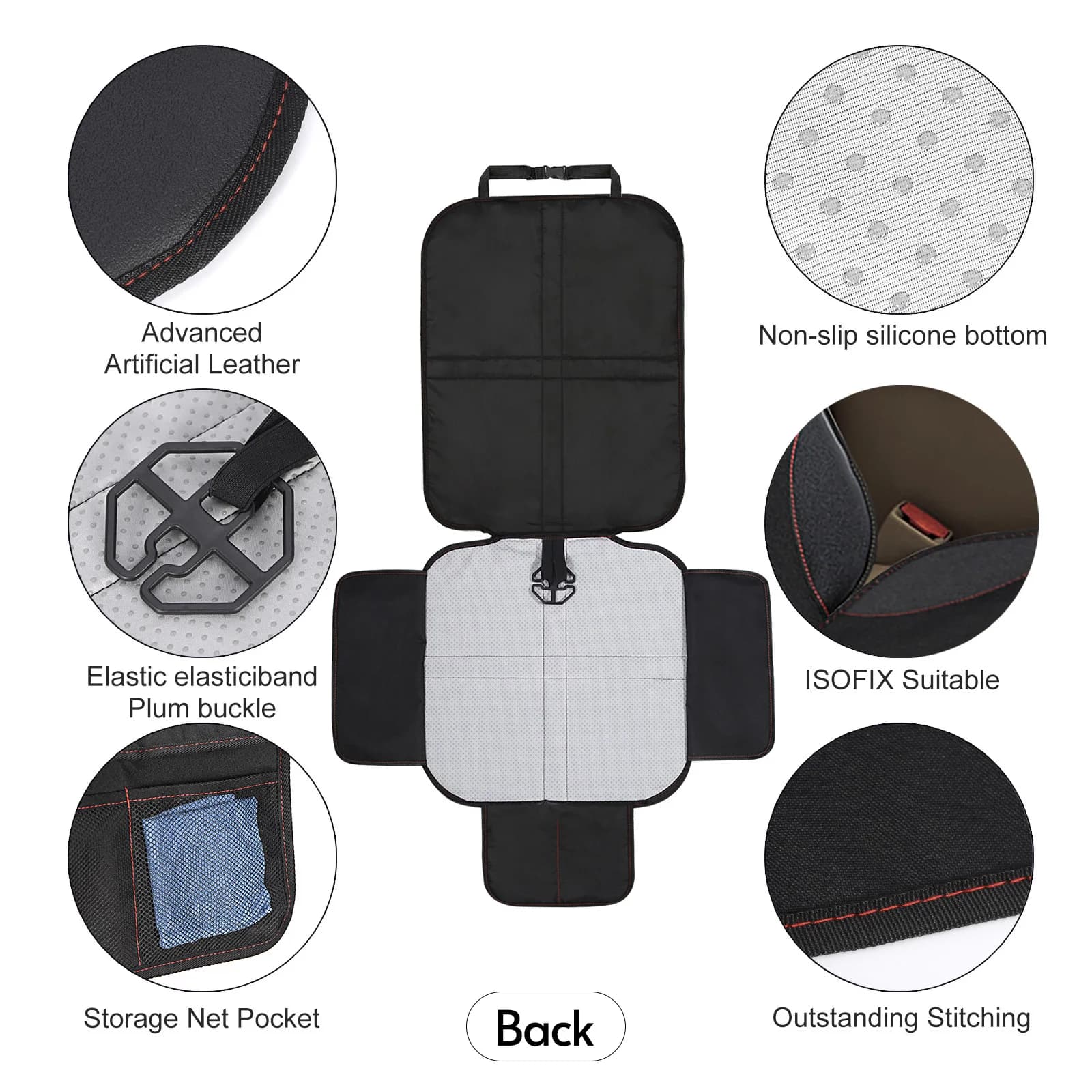 Car Seat Protector with Organizer Pocket
