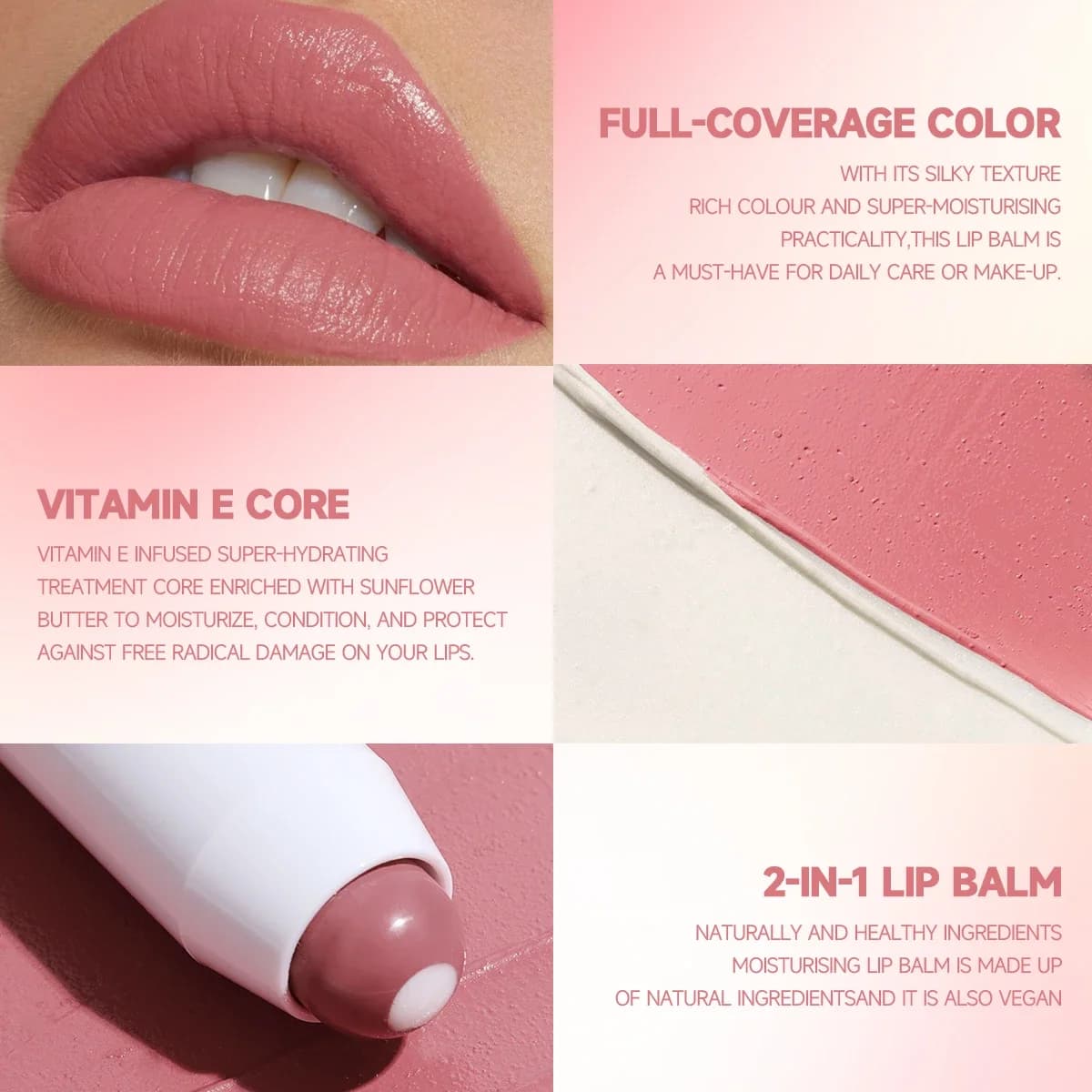 2-in-1 Nude and Red Lipstick with Balm