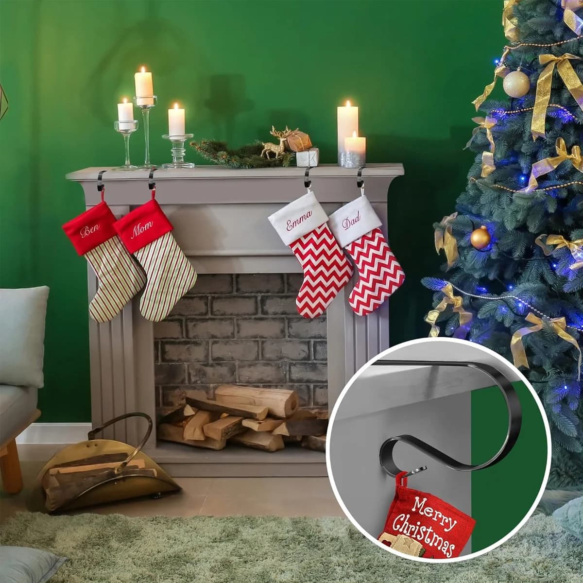 Mantle Stocking Holders