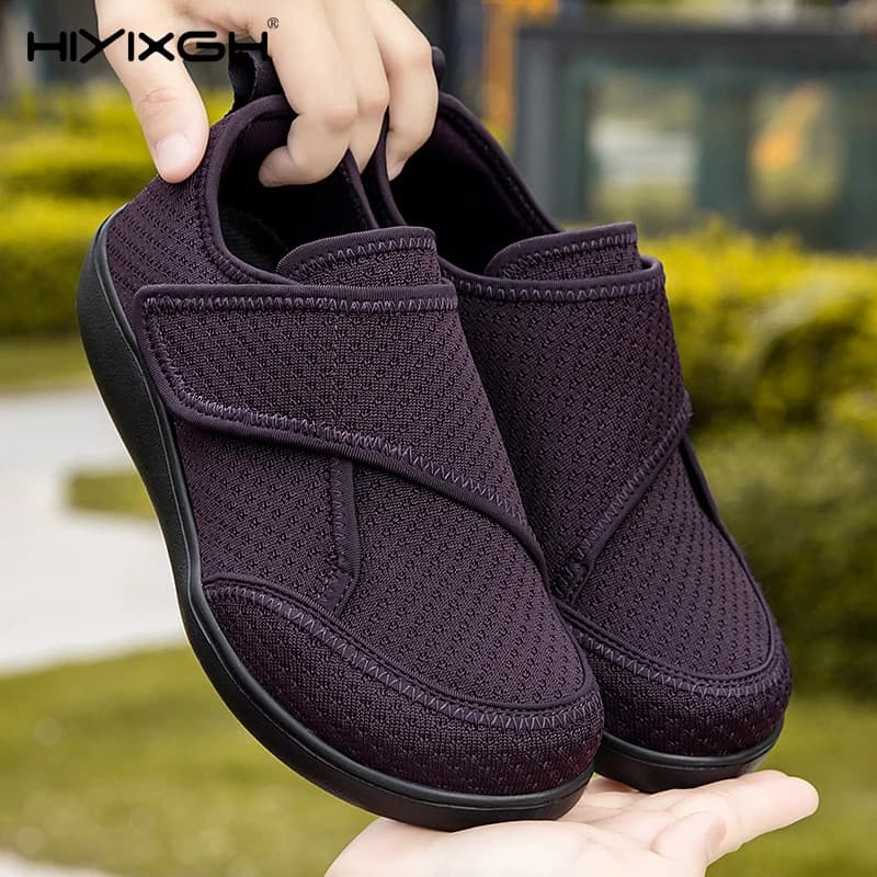Open Shoes for Elderly Adjustable Diabetic Shoes Swollen Foot Fat Wide Hallux Valgus Bunion Orthopedics Thumb Eversion Men Women