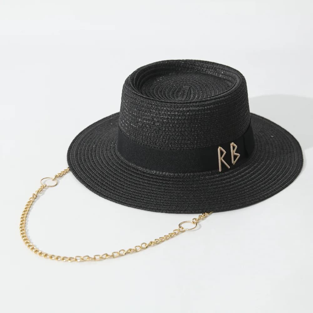 Women's Straw Sun Hat with Ribbon