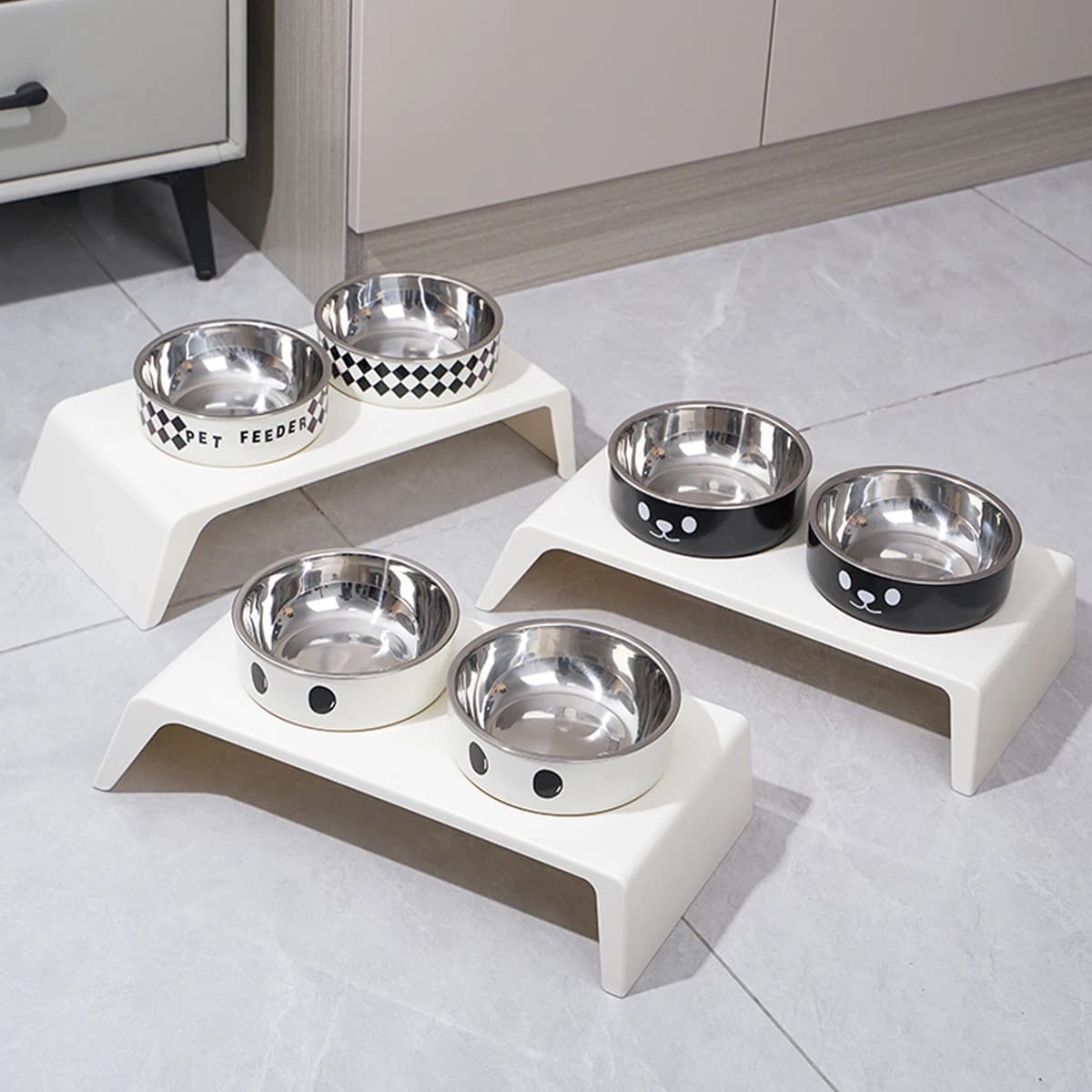 Elevated Pet Feeder Stand with Double Bowls