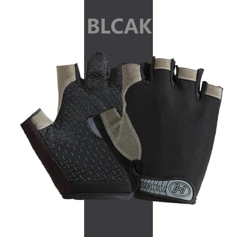 Gym Anti Slip Half Finger Gloves Breathable Dumbbells Gloves Men Women Elastic Shock Exercise Sports Gloves for Cycling Bicycle