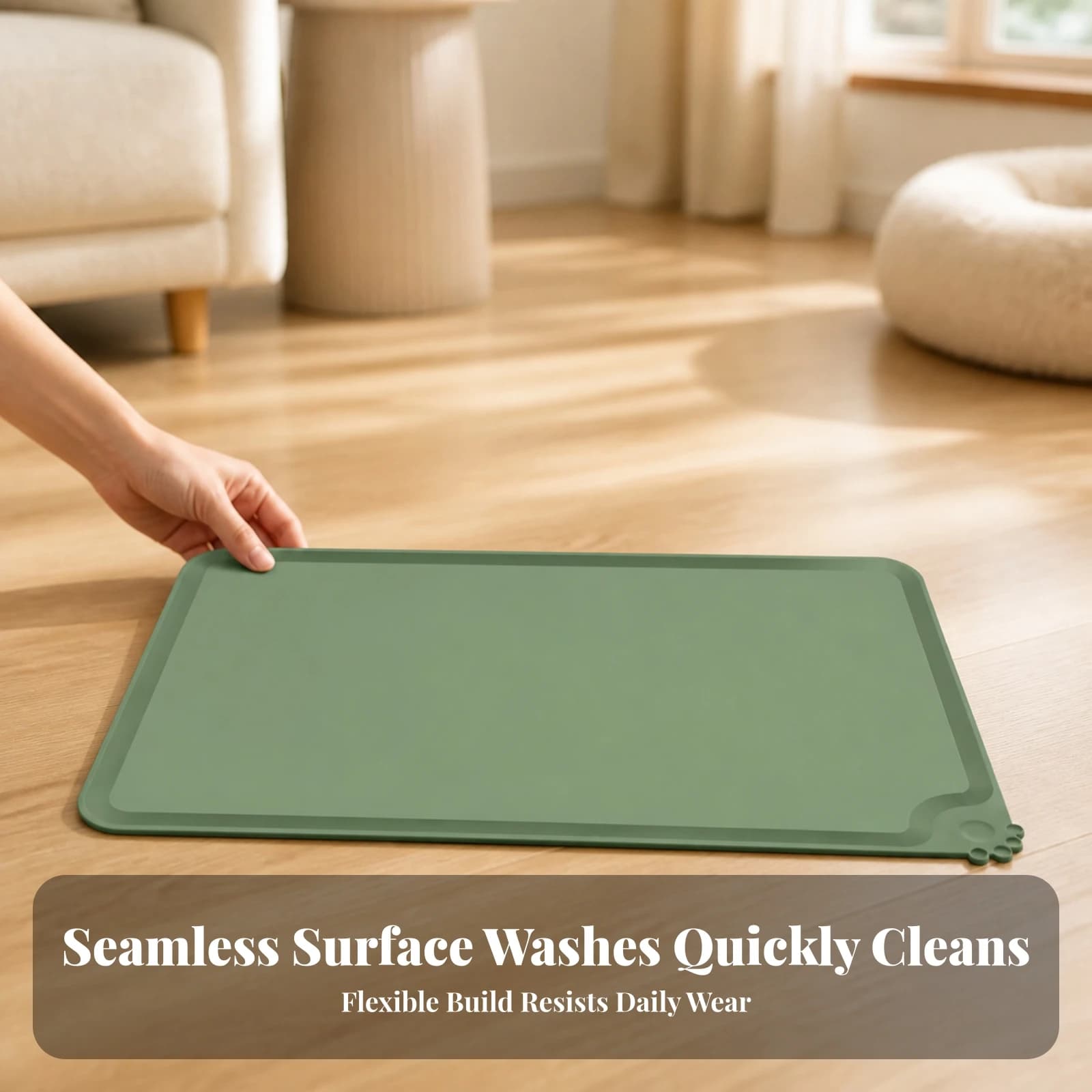 Pet Feeding Mat with Raised Edge