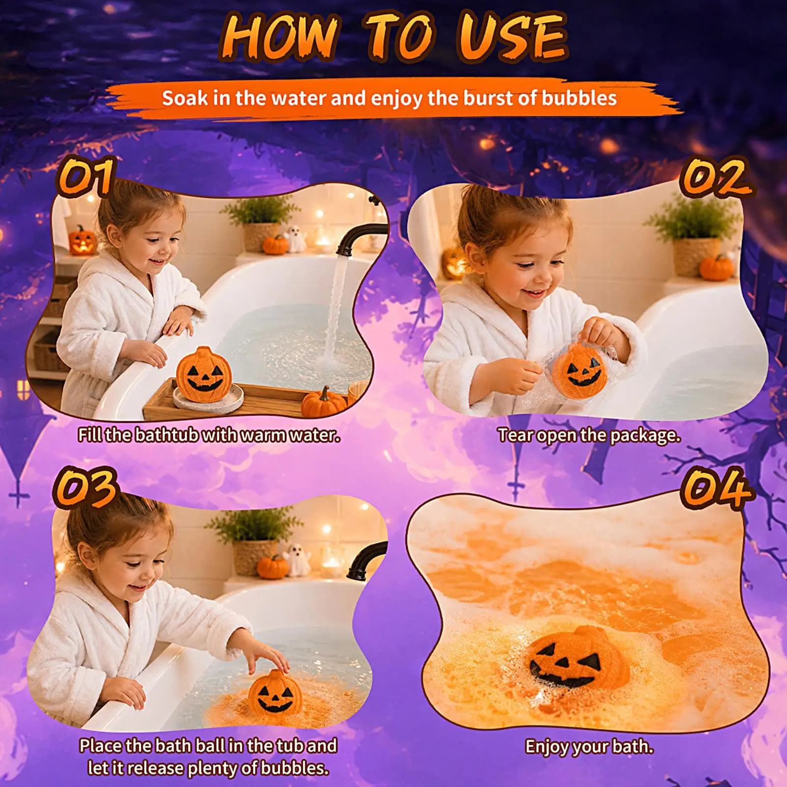 Halloween Bath Bombs Set 6 Pack with Toy Surprises