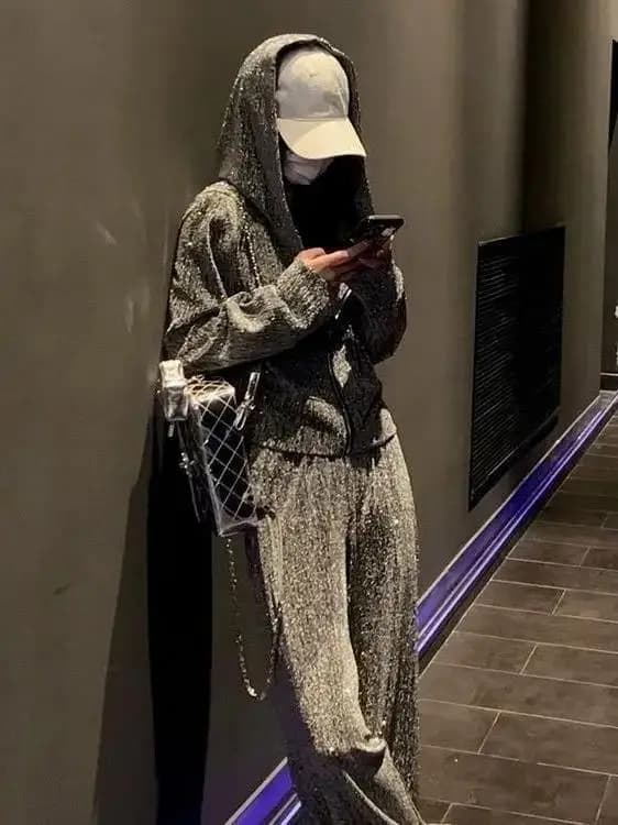 Women's Hooded Loose Sportswear Two-Piece Set