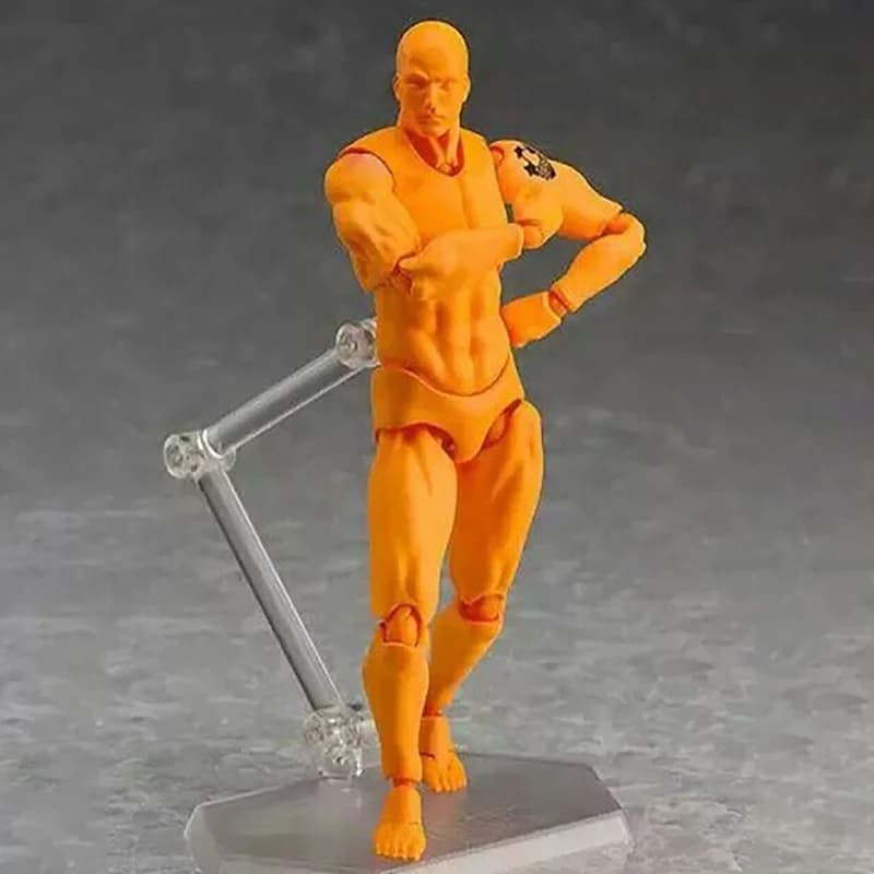Poseable Action Figure Model with Stand