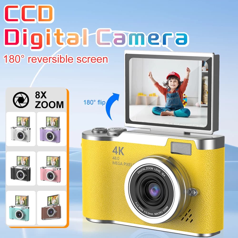 Kids Digital Camera with 8X Zoom and Flip Screen