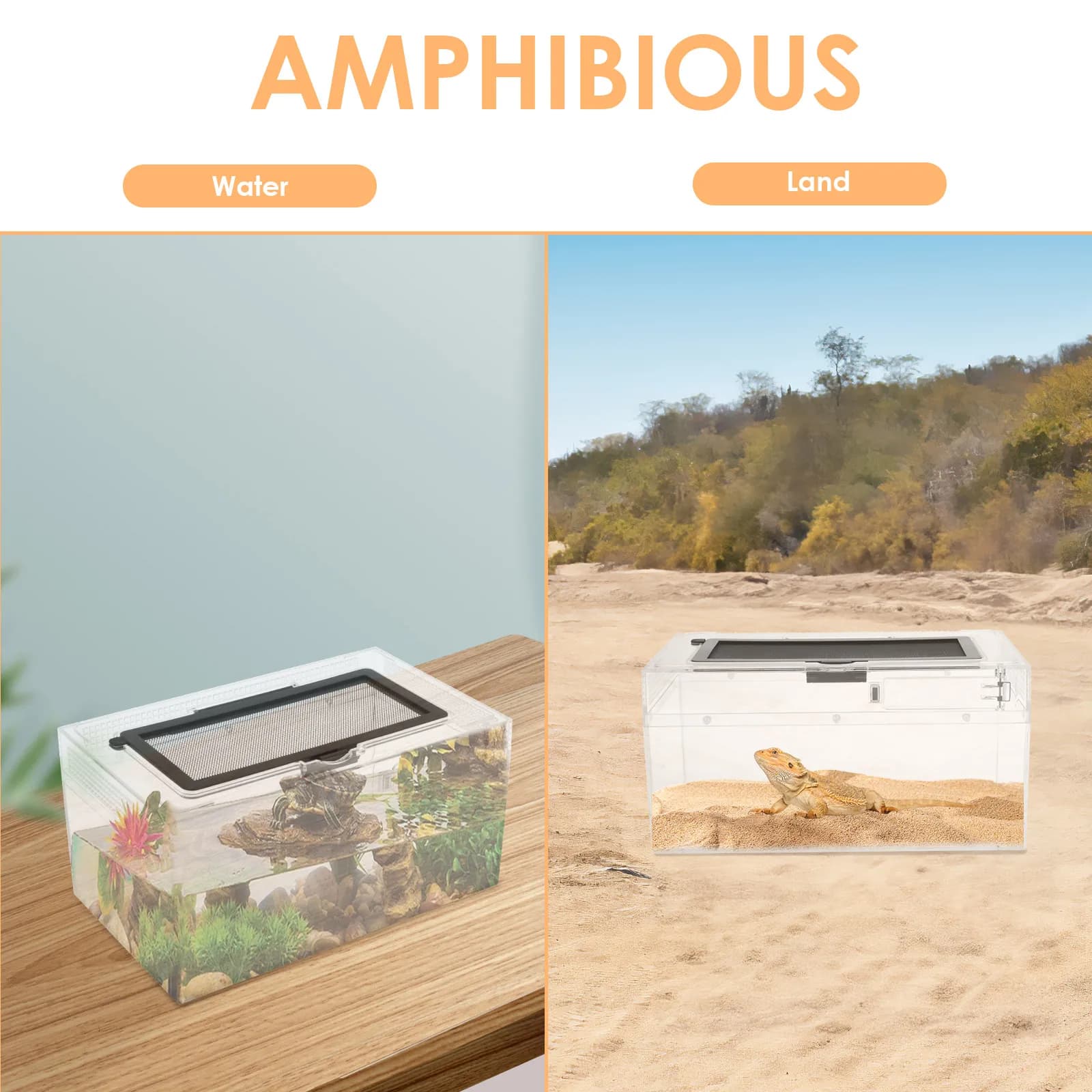 Reptile Terrarium Transparent Breeding Box Tank