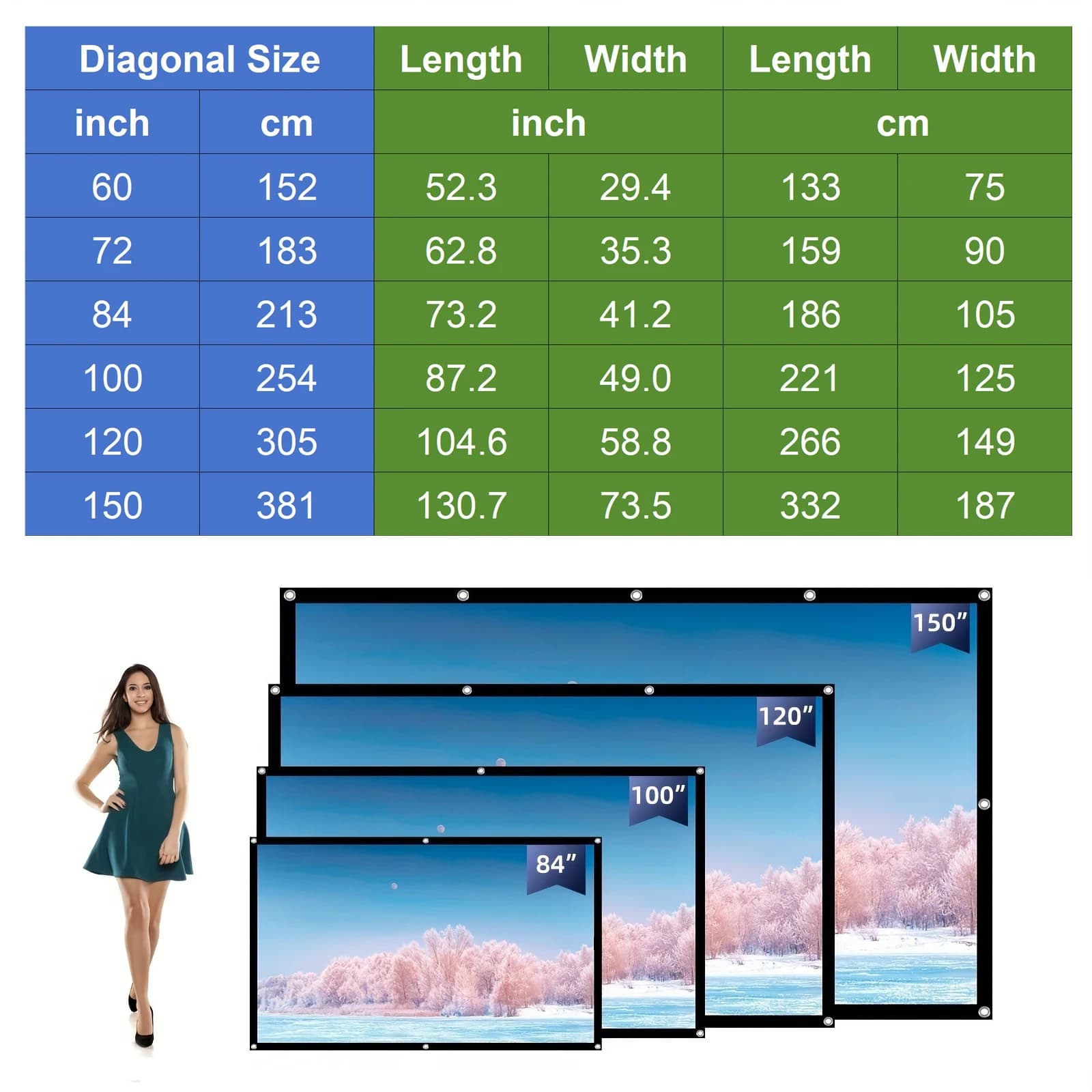 Portable Wrinkle-Free Projector Screen