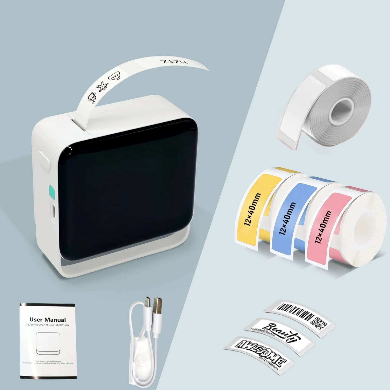 Portable Wireless Label Maker with Paper Roll