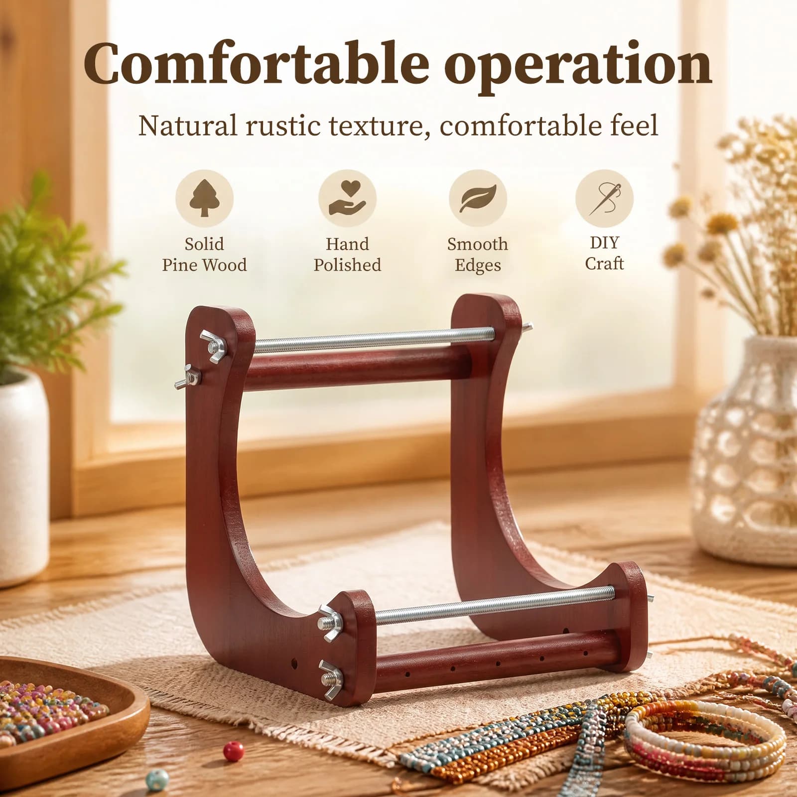 Adjustable Wood Beading Loom Weaving Kit