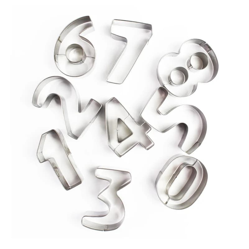 Number Cookie Cutters Set Stainless Steel