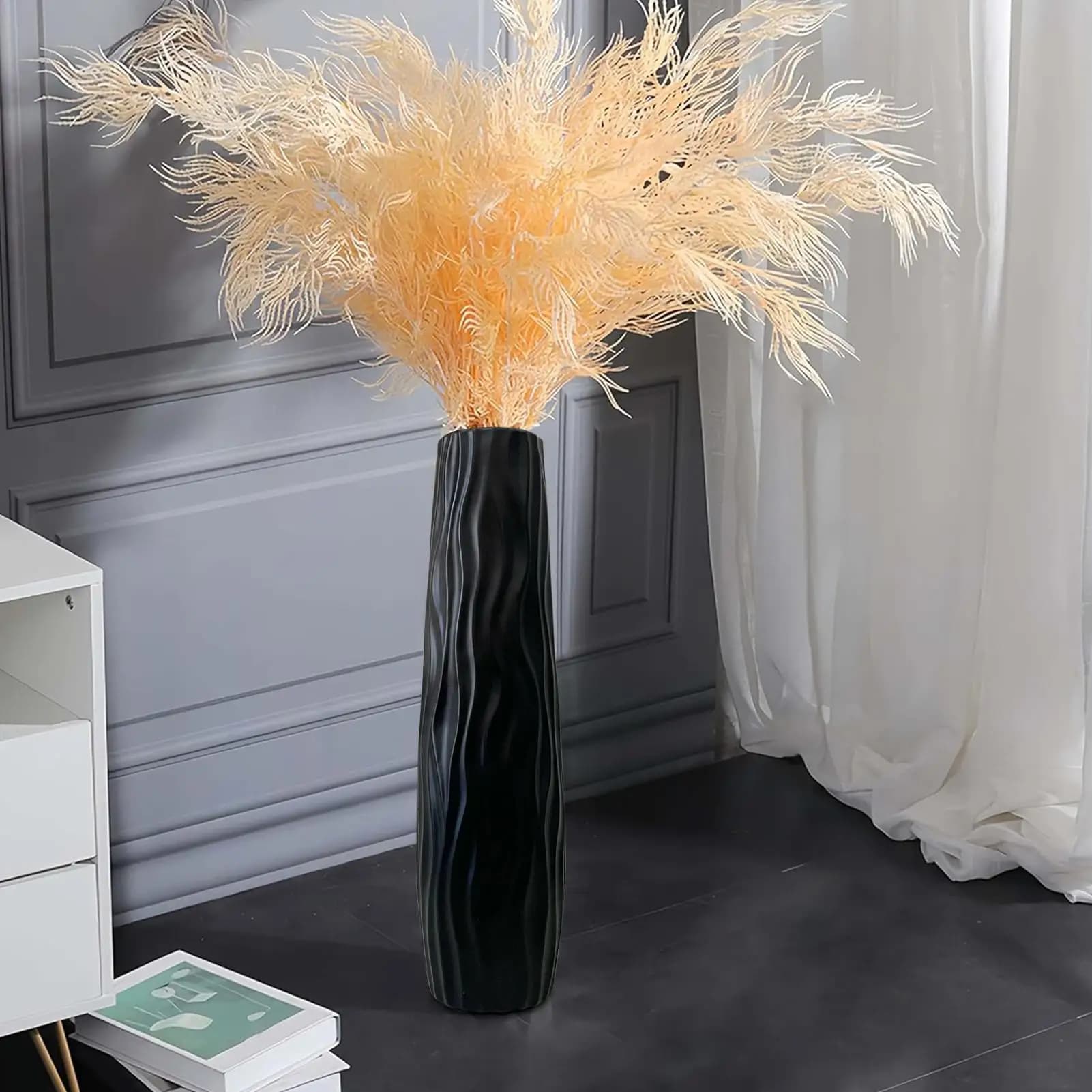 Large Floor Vase with 3D Textured Design