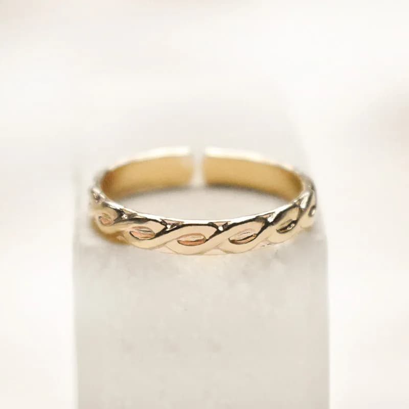 Gold Filled Milgrain Open Cuff Band