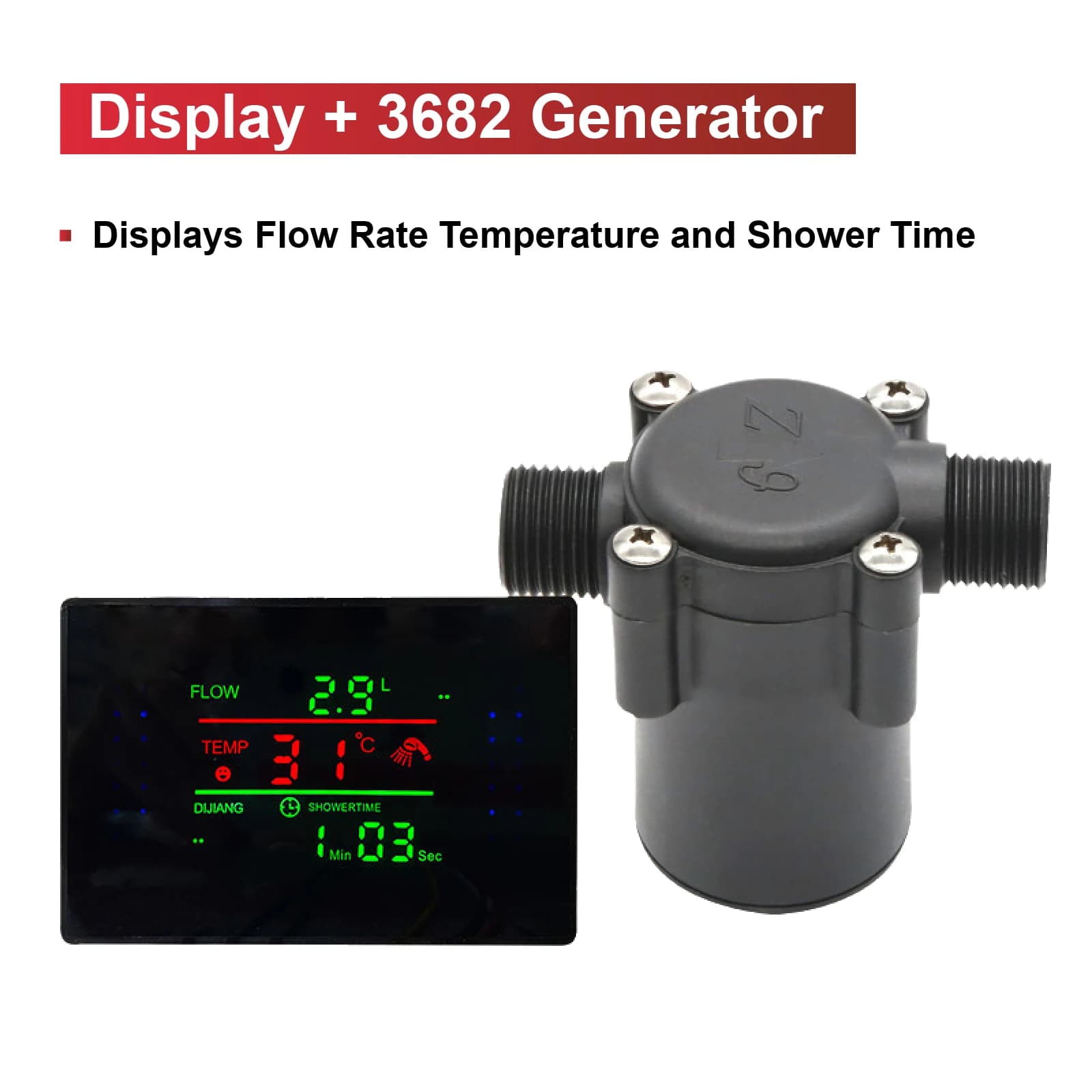 HY-3682 Water Flow Generator G1/2 Micro Hydro Generator Mini Hydraulic Turbine Shower Water Power 3V Igniter Generator