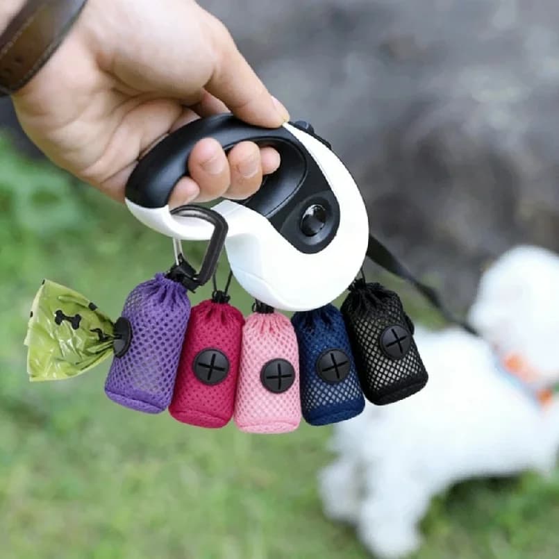 Portable Dog Poop Bag Holder Leash Attachment