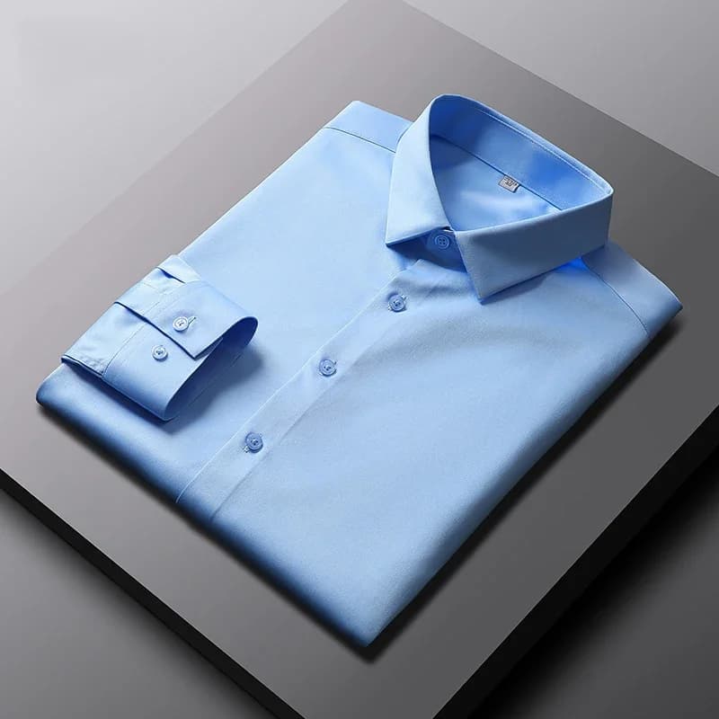 Men's Long Sleeve Wrinkle Resistant Solid Shirt