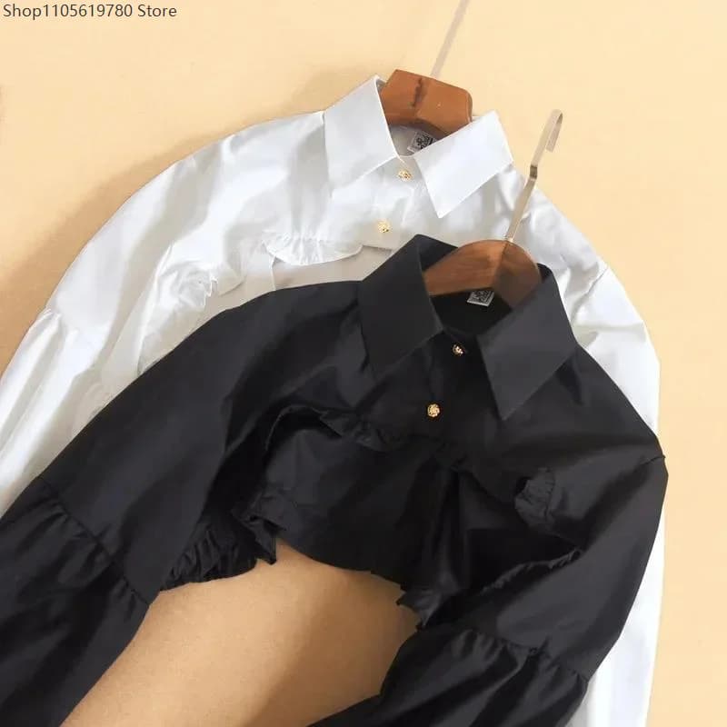 Ruffle Long Sleeve Bolero Crop Top