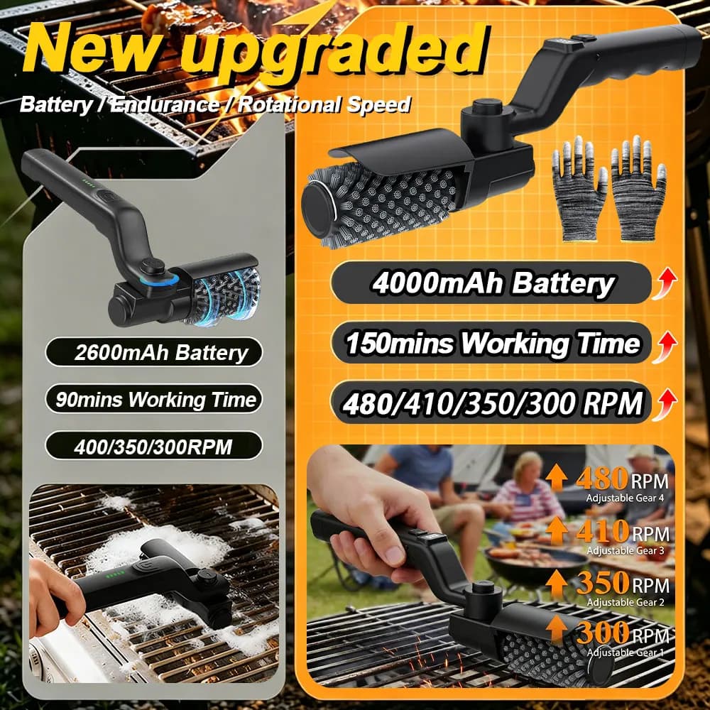Electric Grill Brush With 180° Adjustable Head
