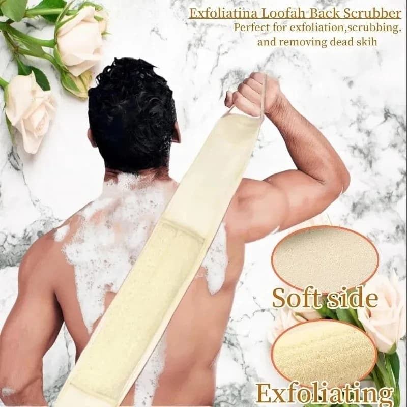 Natural Loofah Back Scrubber with Handles