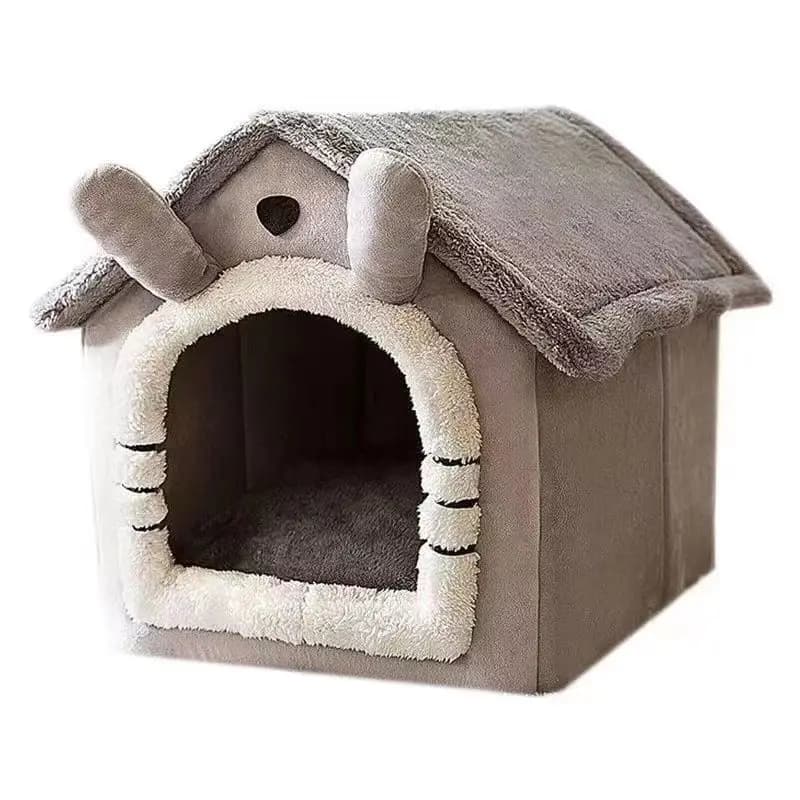Closed Cat Bed Pet House with Washable Cushion
