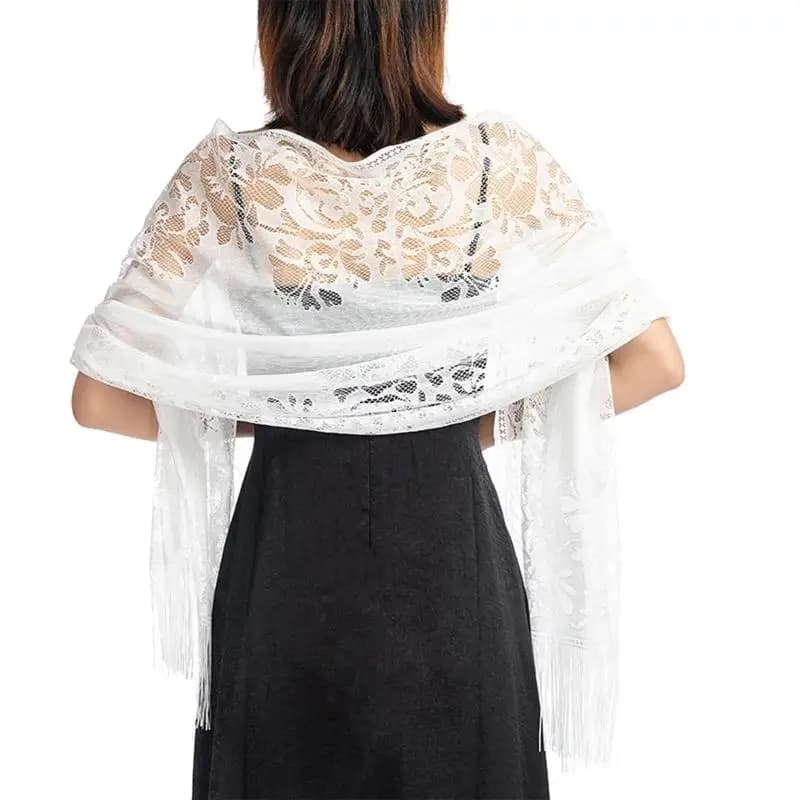 Sheer Tassel Shawl Wrap