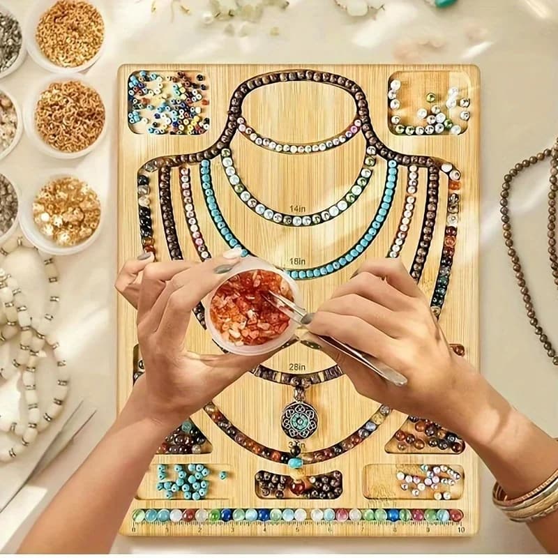 Bamboo Bead Design Board With Display Tray