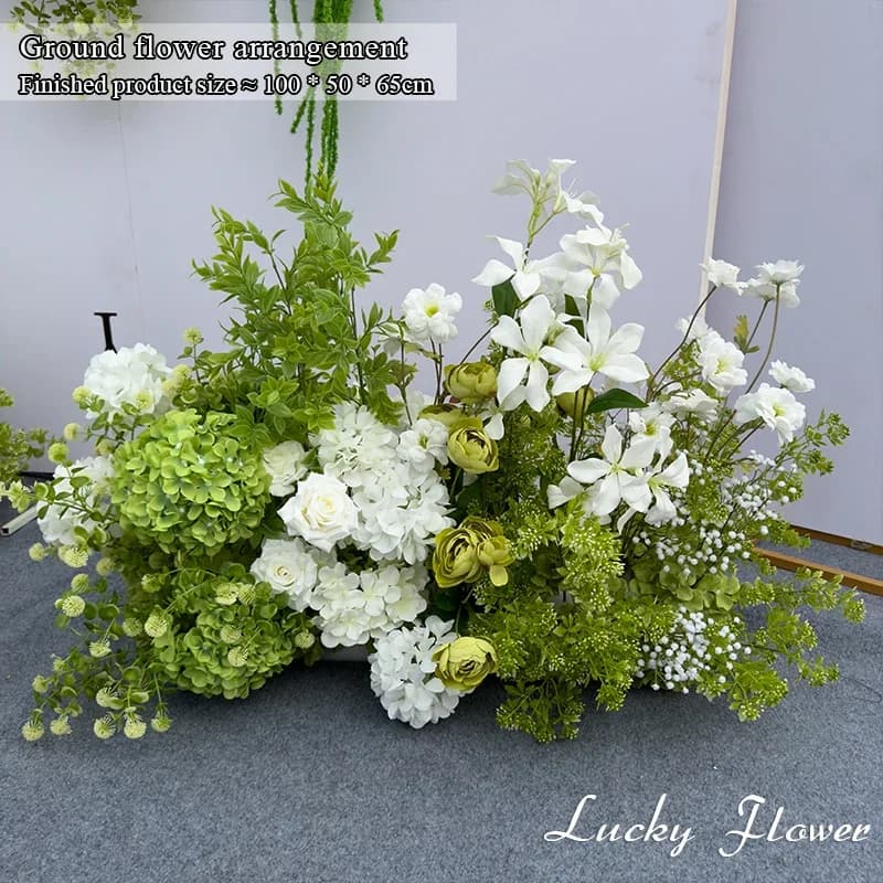 Outdoor Wedding Decoration Artificial Flowers Floral Backdrop Arrangement Home Decor Hanging Flower Row Road Lead Flower Ball